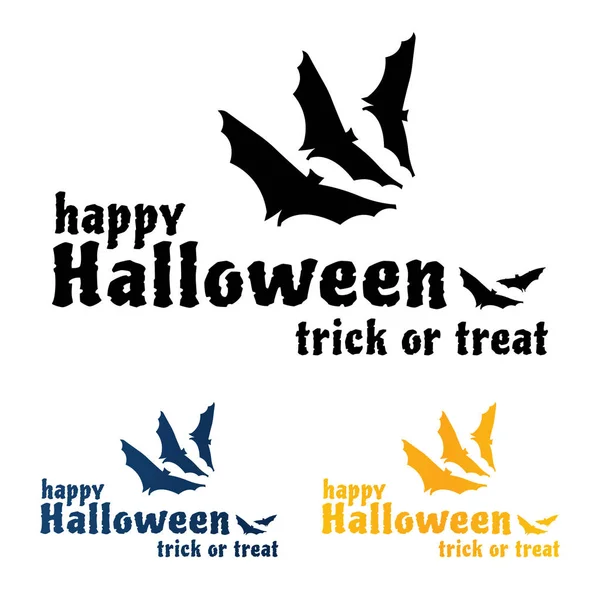 Happy Halloween Vector Sticker Black Orange Blue Colors — Stock Vector