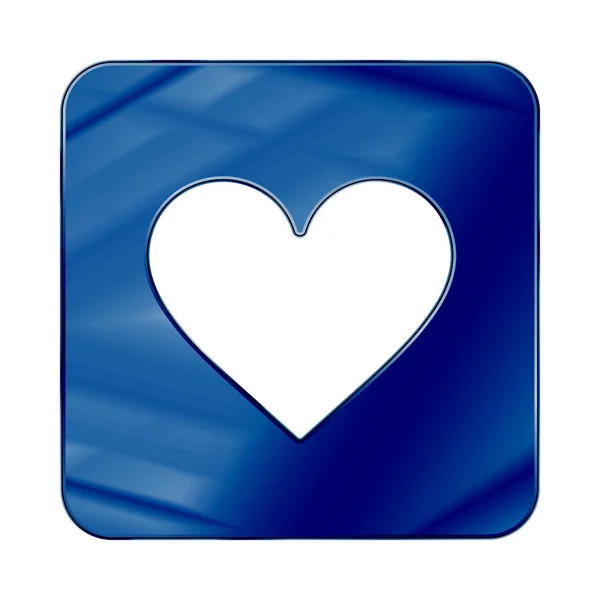 Vektorillustration Des Herzzerreißenden Blauen Knopfes Web Symbol — Stockvektor