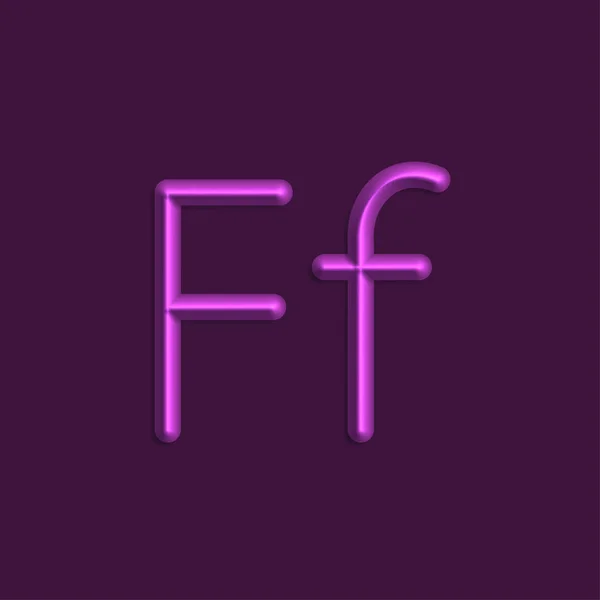 Alfabeto Letras Luces Color Púrpura Línea Con Sombra Suave — Vector de stock