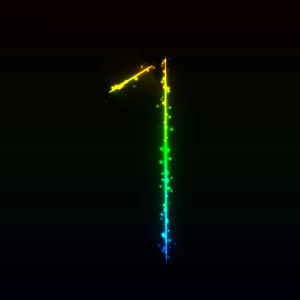 Číslo Symbolem Přechodu Světla Tmavém Pozadí — Stockový vektor