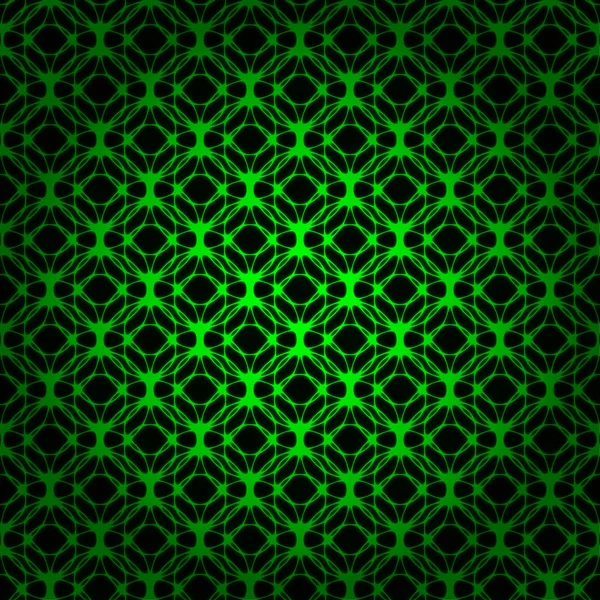 Luces Verdes Forma Geométrica Abstracta Sobre Fondo Oscuro — Vector de stock