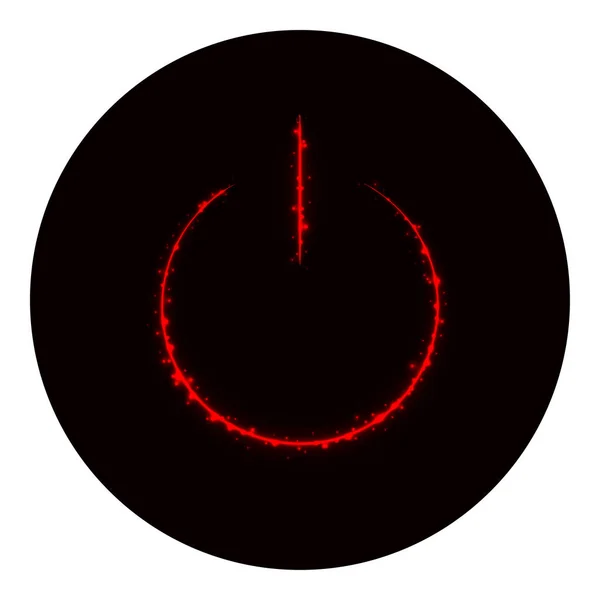 Power Web Ikone Silhouette Roter Lichter Auf Schwarzem Hintergrund Neon — Stockvektor