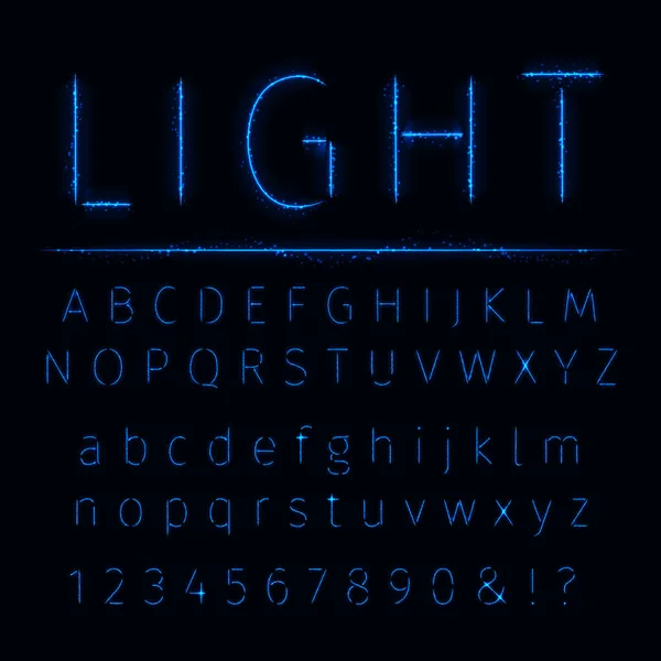 Font Volumetrico Blu Line Letter Shadow Illustrazione Vettoriale Alfabeto Tubo — Vettoriale Stock