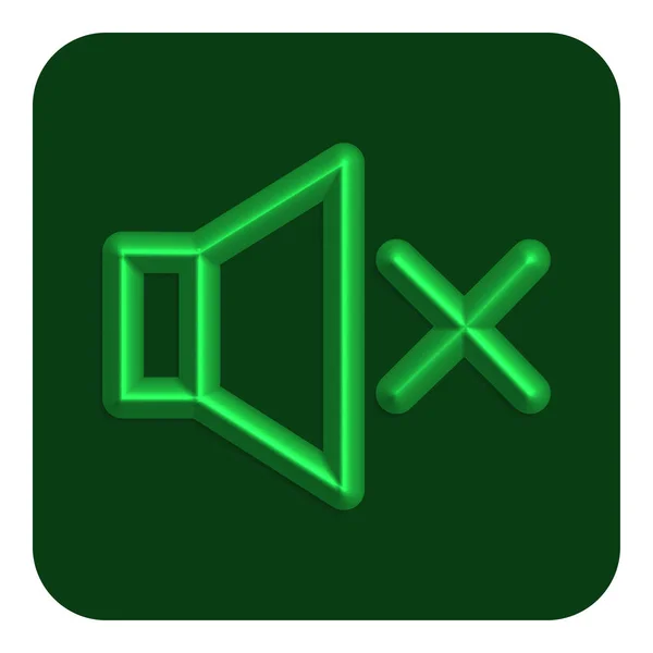 Neon Zelená Linka Mute Web Ikony Vektorové Ilustrace Design Symbol — Stockový vektor