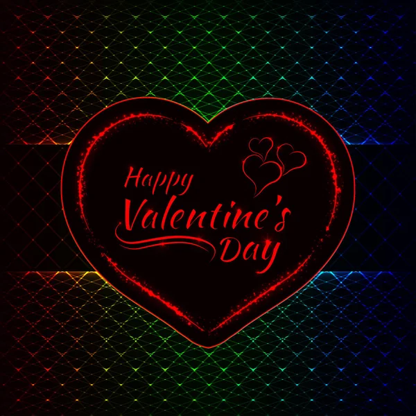 Šťastný Valentines Den Přechodu Světla Světla Design Karty Červené Srdce — Stockový vektor