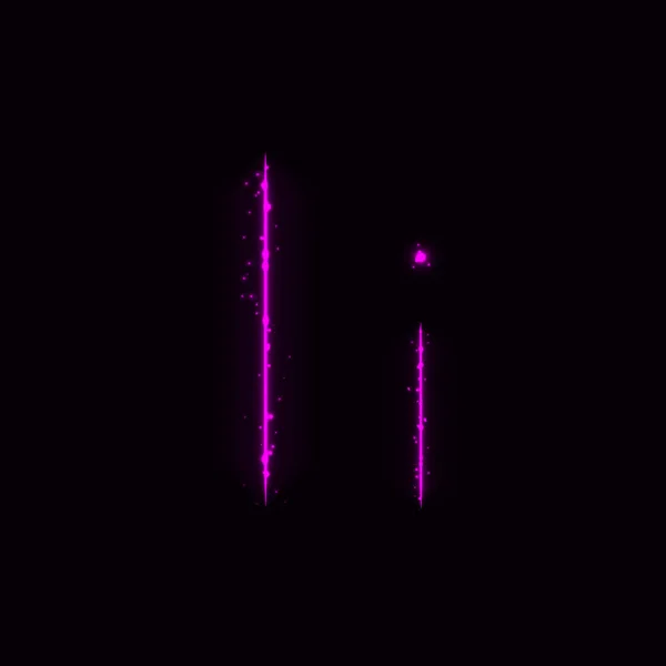 Фіолетовий Алфавіт Літери Світла Темному Фоні — стоковий вектор