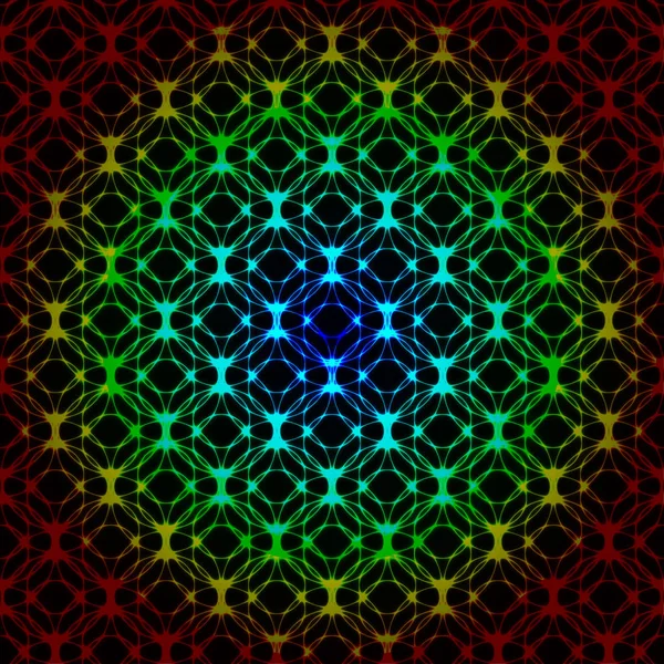 Gradiente Luces Forma Geométrica Abstracta Sobre Fondo Oscuro — Vector de stock