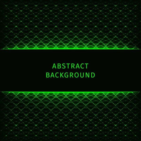 Grüne Lichter Abstrakte Geometrische Form Auf Dunklem Hintergrund — Stockvektor