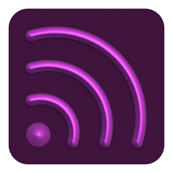 Violet Line Neon Web Icon Векторная Иллюстрация — стоковый вектор