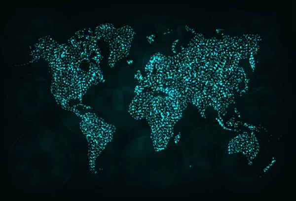 Kaart silhouet van lichten op donkere achtergrond — Stockvector