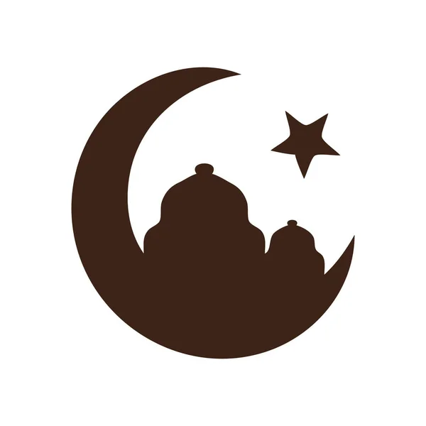Gwiazdy Półksiężyc Symbol Islamu Ikony — Wektor stockowy