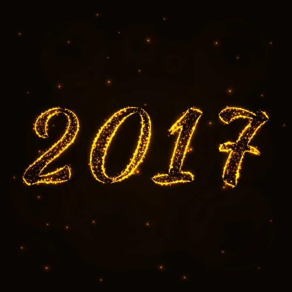 Ευτυχισμένο Νέο Έτος 2017 Ημερολόγιο Κάλυψη Χρυσό Φως Διανυσματικά Εικονογράφηση — Διανυσματικό Αρχείο