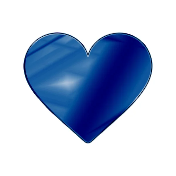 Vektor Illustration Des Blauen Herzens Web Symbol — Stockvektor