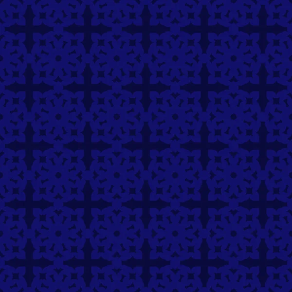 Patrón Sin Costura Geométrico Abstracto Marino Sobre Fondo Azul Oscuro — Archivo Imágenes Vectoriales