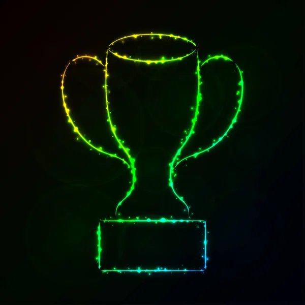 Vector Εικονογράφηση Του Κυπέλλου Πολύχρωμα Ντεγκραντέ Χρώμα Φώτα Σιλουέτα Σκούρο — Διανυσματικό Αρχείο