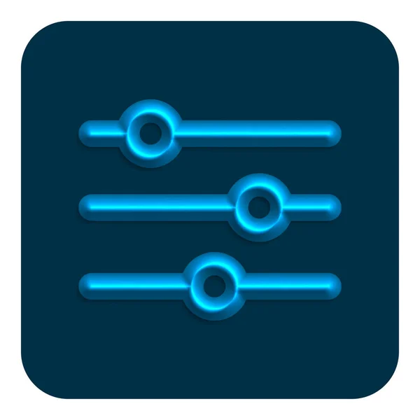 Blauwe Lijn Neon Instellingen Web Icon Vector Illustratie Design Symbool — Stockvector