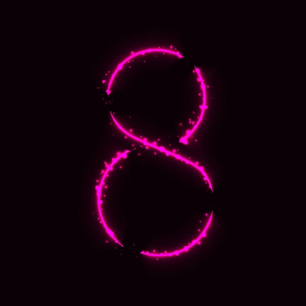 Nummer Symbol Rosa Ljus Mörk Bakgrund — Stock vektor