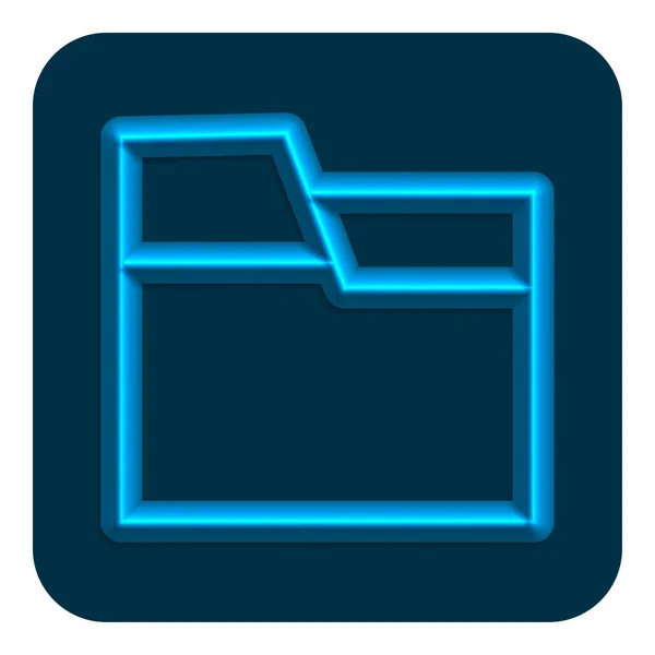 Blauwe Lijn Neon Web Mappictogram Vector Illustratie Design Symbool — Stockvector