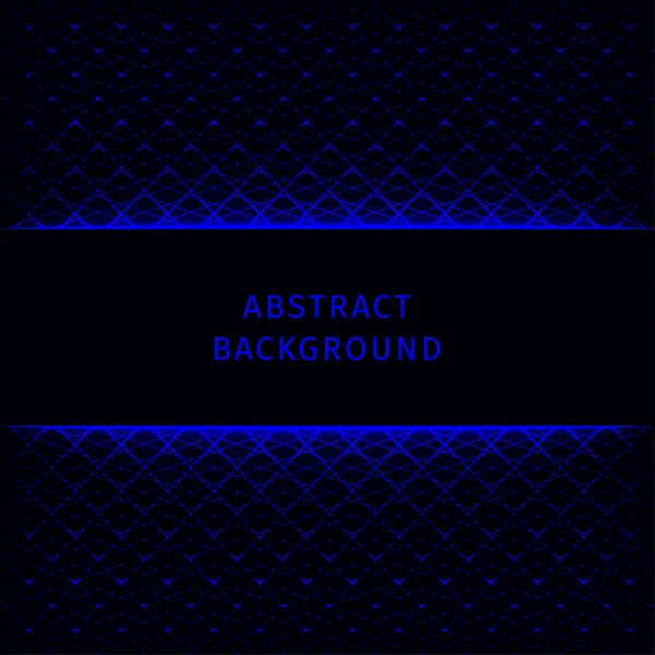 Blue Lights Abstract Geometric Shape Dark Background — Stock Vector