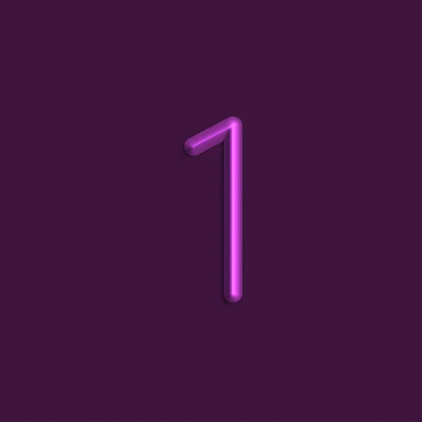 Número Luces Color Púrpura Línea Con Sombra Lisa — Vector de stock