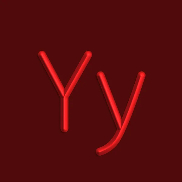 Alfabeto Letras Luzes Cor Vermelha Linha Com Sombra Lisa — Vetor de Stock