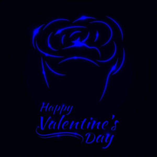 Valentinstag Abstrakte Rosa Karte Blaues Licht Design — Stockvektor