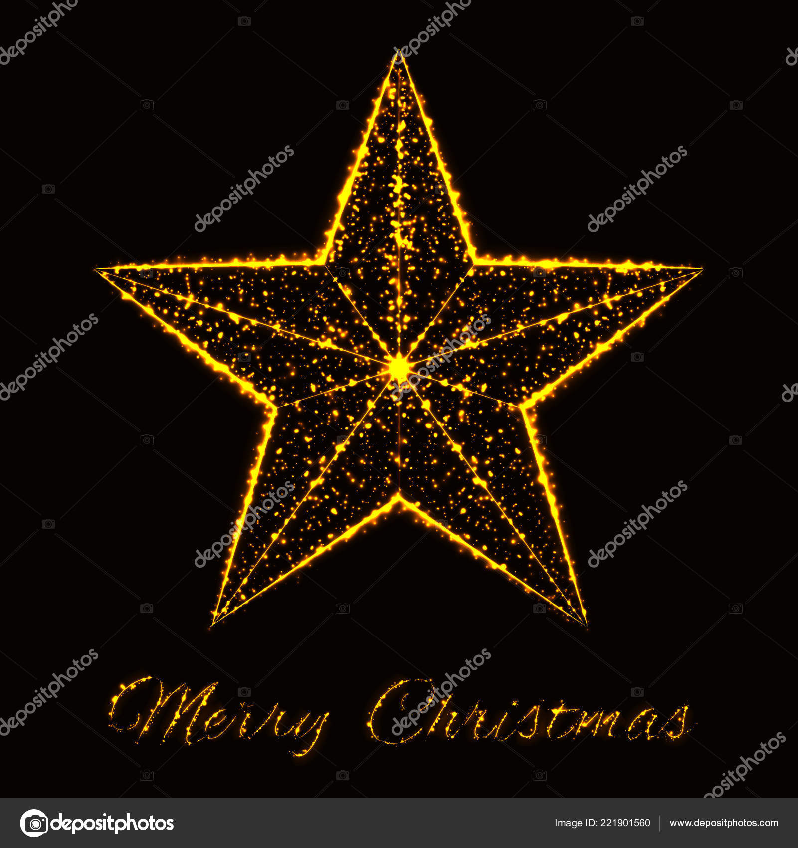 Feliz Navidad Tarjeta Luces Oro Vector de stock #221901560 de ©InVentoriS, image size:1600x1700