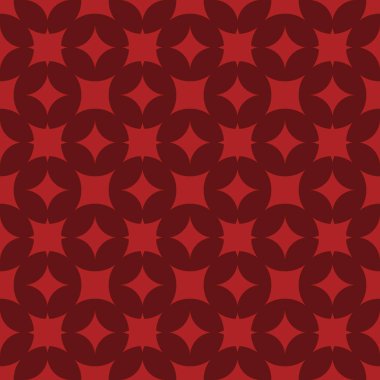 Koyu kırmızı zemin üzerine kırmızı Dikişsiz desen vektör. Modern şık doku. Geometrik oyma yinelenen. Çağdaş grafik tasarım. 
