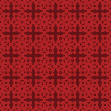 Koyu kırmızı zemin üzerine kırmızı Dikişsiz desen vektör. Modern şık doku. Geometrik oyma yinelenen. Çağdaş grafik tasarım. 