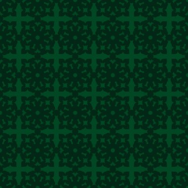 Yeşil soyut Dikişsiz dokulu geometrik desen koyu yeşil zemin üzerine