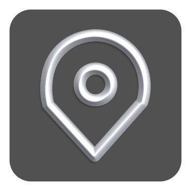 Satırı Neon konumu PIN Web simgesi, vektör çizim tasarım sembolü gri