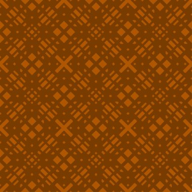 Turuncu soyut geometrik seamless modeli koyu turuncu zemin üzerine