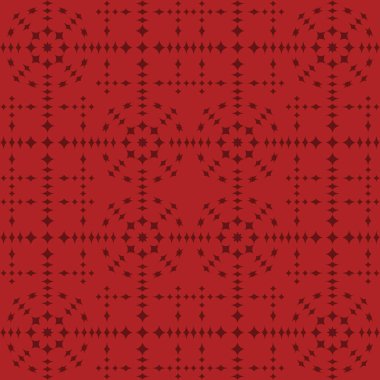 Koyu kırmızı zemin üzerine kırmızı Dikişsiz desen vektör. Modern şık doku. Geometrik oyma yinelenen. Çağdaş grafik tasarım. 