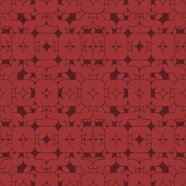 Pembe soyut geometrik seamless modeli koyu kırmızı zemin üzerine