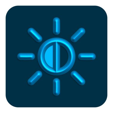 Mavi hatta Neon parlaklık Web simgesi, vektör çizim tasarım sembolü