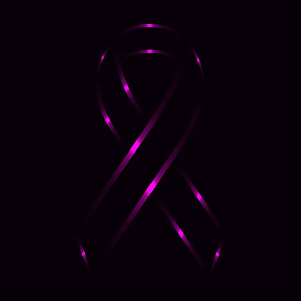 Ruban Silhouette Lumières Violettes Sur Fond Sombre — Image vectorielle
