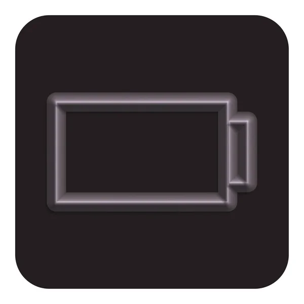 Icono Web Batería Vacía Neón Línea Gris Oscura Símbolo Diseño — Vector de stock