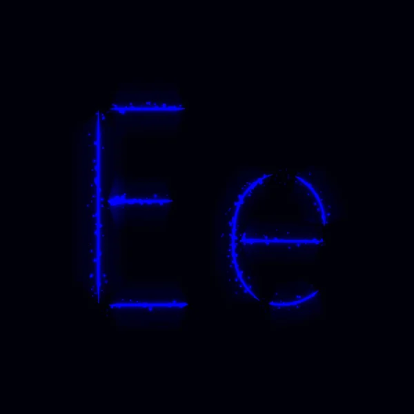 Blaues Alphabet Buchstaben Von Lichtern Auf Dunklem Hintergrund — Stockvektor