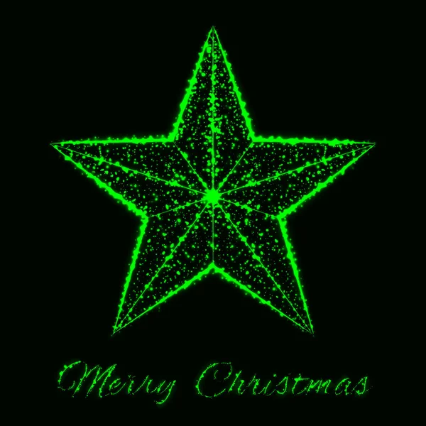 Crăciun Fericit Felicitări Lumini Verde — Vector de stoc