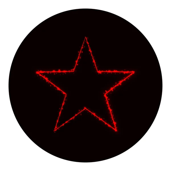 Силуэт Иконки Звезды Красные Огни Черном Фоне Значок Неонового Вектора — стоковый вектор
