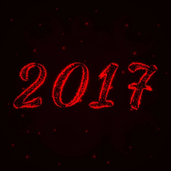 Bonne Année 2017 Couverture Calendrier Illustration Vectorielle Lumière Rouge — Image vectorielle