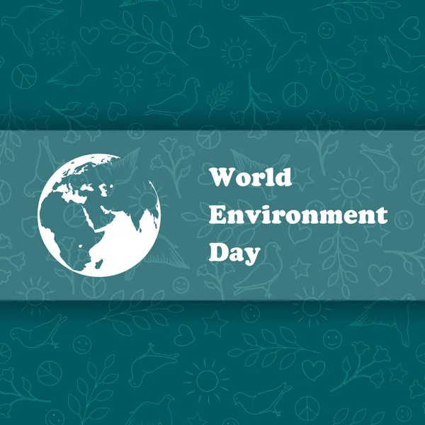Giornata Mondiale Dell Ambiente Sfondo Ecologico Illustrazione Vettoriale Manifesto Ecologico — Vettoriale Stock