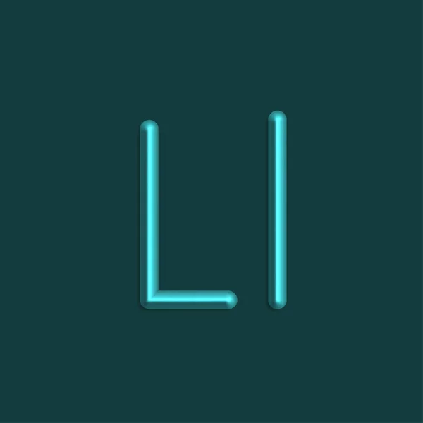 Alphabet Buchstaben Cyan Farbe Lichter Linie Mit Glatten Schatten — Stockvektor