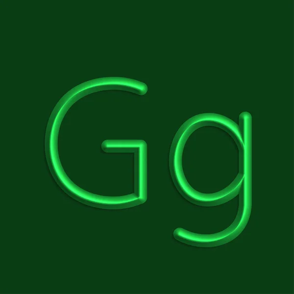 Алфавит Буквы Зеленого Цвета Огни Линии Гладкой Тени — стоковый вектор