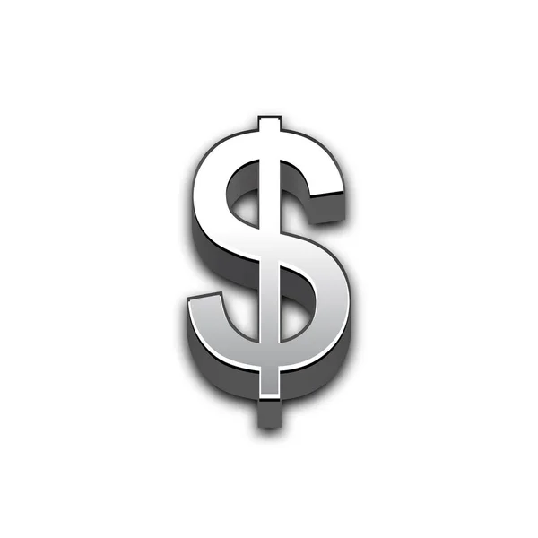 Δολάριο 3d απεικόνιση σημάδι απομονωμένες. — Διανυσματικό Αρχείο