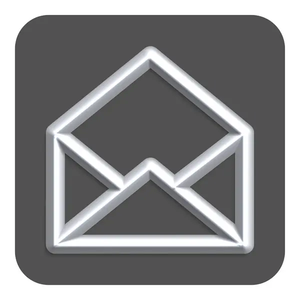 Srebrna Linia Neon Open Mail Web Icon Wektor Ilustracja Projekt — Wektor stockowy