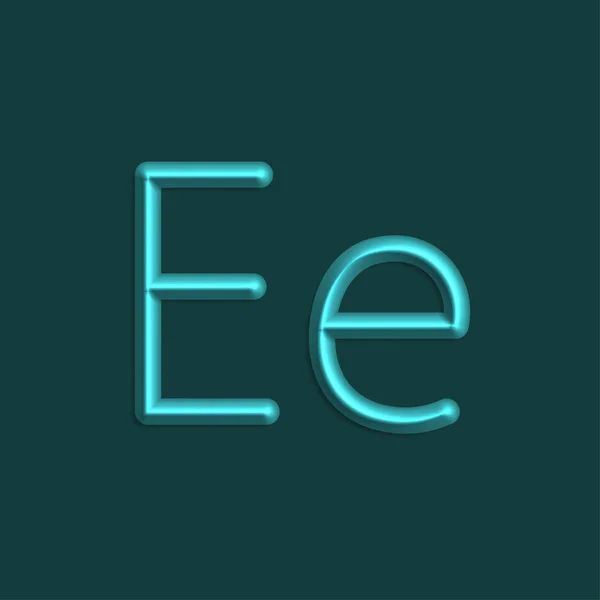 Alphabet Buchstaben Cyan Farbe Lichter Linie Mit Glatten Schatten — Stockvektor