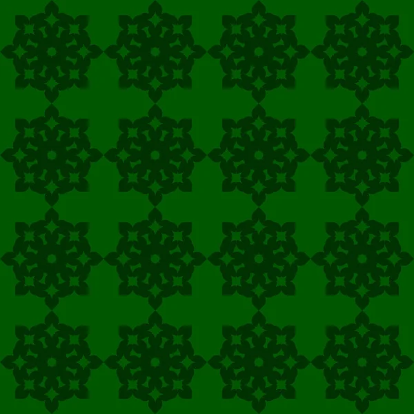 Çizgili Yeşil Arka Plan Üzerinde Koyu Yeşil Renkli Geometrik Seamless — Stok Vektör
