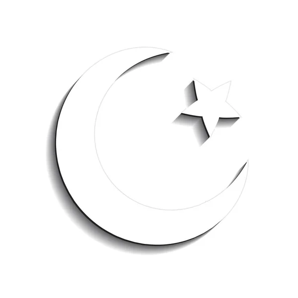 Estrela Crescente Símbolo Ícone Islã — Vetor de Stock