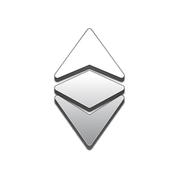 Plata Etéreo Icono Vector Web Aislado Clásico Ethereum Clásico Moda — Archivo Imágenes Vectoriales